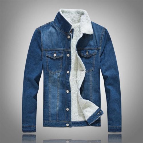 Fashion Men's Denim Jacket Warm Winter Casual Er Male Korean Style ...