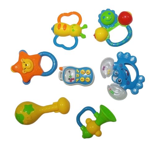 Generic Safe & Secure 7 Pieces Baby Rattles For 3M+