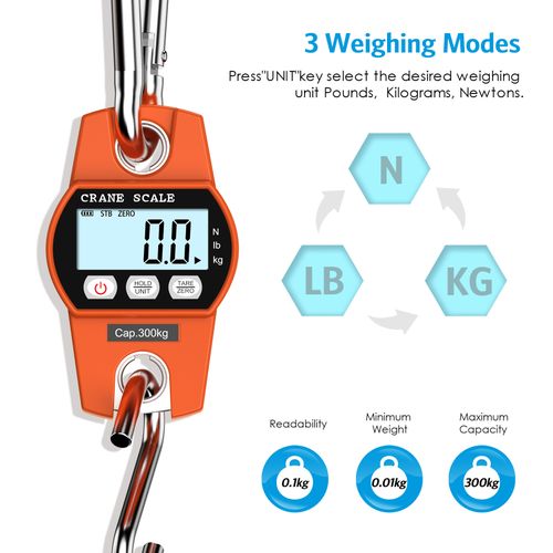 Hanging Weight Scale, 660lb Digital Electronic Weighing Scale with  Accurate Sensors