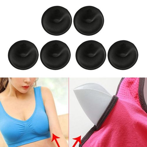 Fashion 3 Pairs Bra Pads Inserts Sew In Sport Bra Cups For Bikini Top Black