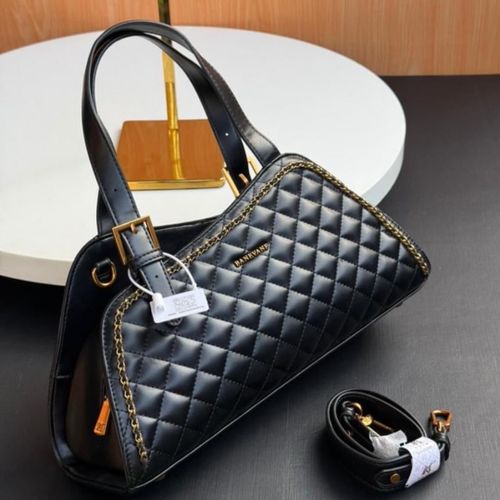 Handbaglover Elegant Structured Monogram Satchel Handbag - Black - image 2