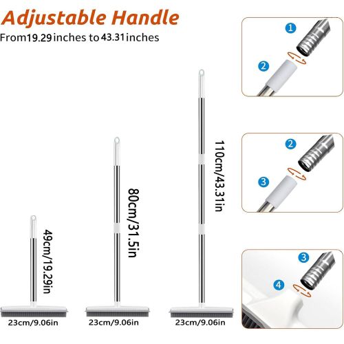 Generic Floor Scrub Brush with Long Handle,  2 in 1 Squeegee and Bristles - image 2