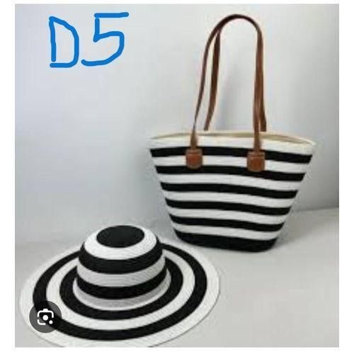 Cap 2in1 Woven Rattan Beach Bag and Matching Sun Hat - image 7