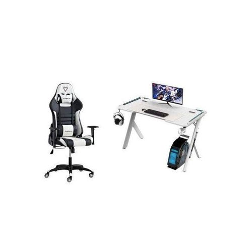 Generic Office/Gaming Chair With Table For Laptop/desktop- Black & White