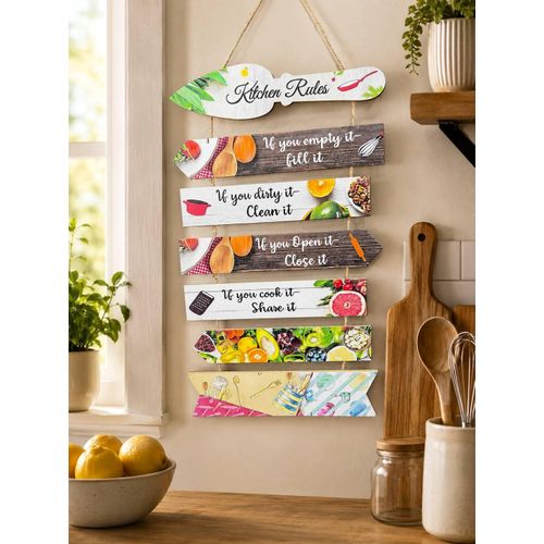 Generic DELUXE KITCHEN RULES -An aesthetically pleasing wooden wall plaque