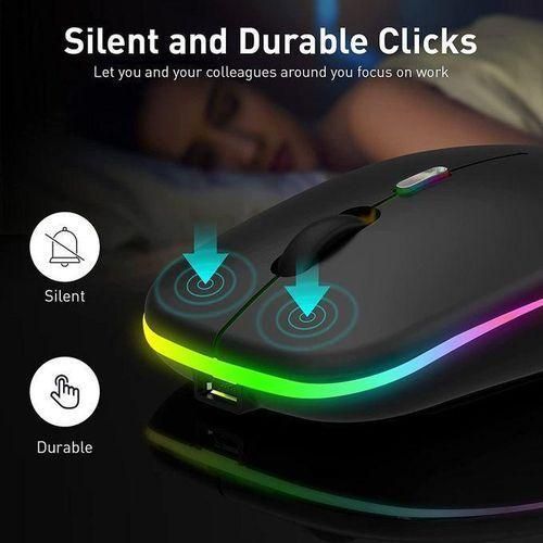 Generic Rechargeable Mouse Bluetooth 2 Modes Mice LED 2.4G Wireless Mouse - image 3