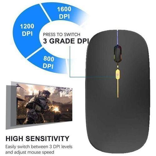 Generic Rechargeable Mouse Bluetooth 2 Modes Mice LED 2.4G Wireless Mouse - image 4