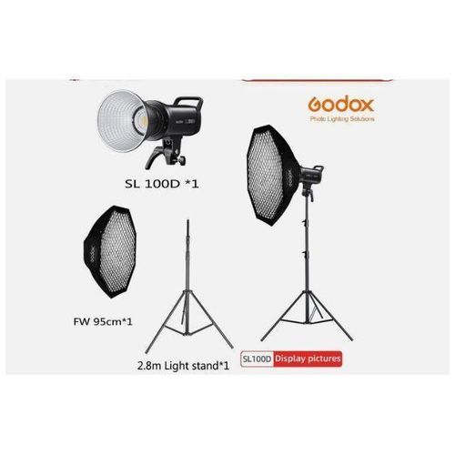 Generic Godox Godo x 5600K 100W LED Video Light+95cm Grid Softbox+2.8m Light Stand Tripod UK