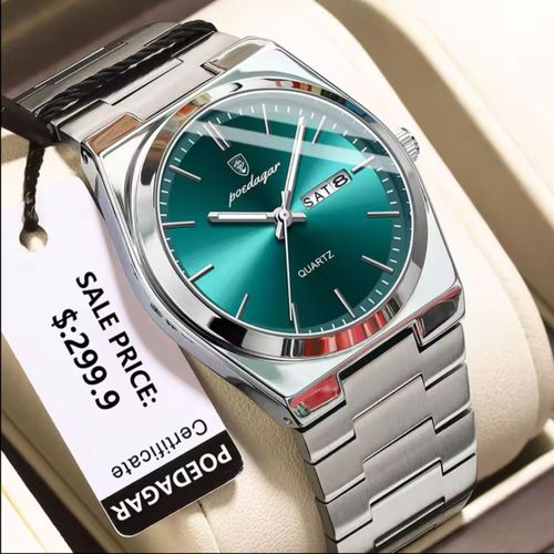 POEDAGAR Men's Luxury Quartz Wristwatch stainless steel