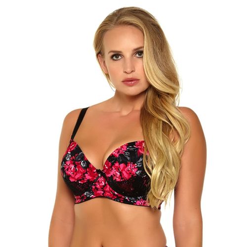 Fashion Women's Underwear Bra Te Big Breast Y Lace And Printing High 3/4 Cup  Plus Size D-DD-DDD-E-F-G 32 - 46