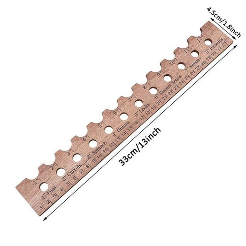 Washranp Wooden Plant Spacing Ruler,Portable Vegetable Garden Ruler Holes Smooth Edge Burr Free Flower Bed Measurement Precise Planting Seeds Depth