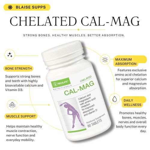 Neo Chelated Cal-Mag with Vitamin D3 - Advanced Bone & Muscle Support (90 Tablets)