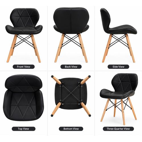 Generic Modern Black Upholstered Dining Chair - image 2