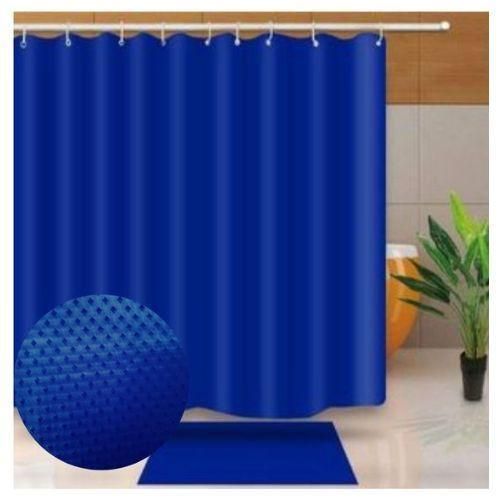 Generic Antifungal Cotton Shower Curtain (Blue