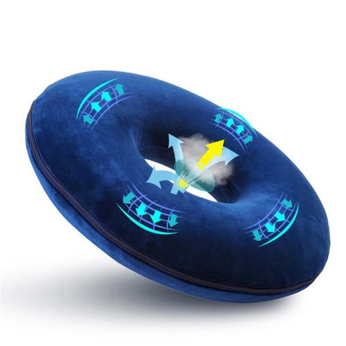 Blue Donut Seat Foam Cushion Pillow Helps Ease Tailbone Pain, Hemorrho