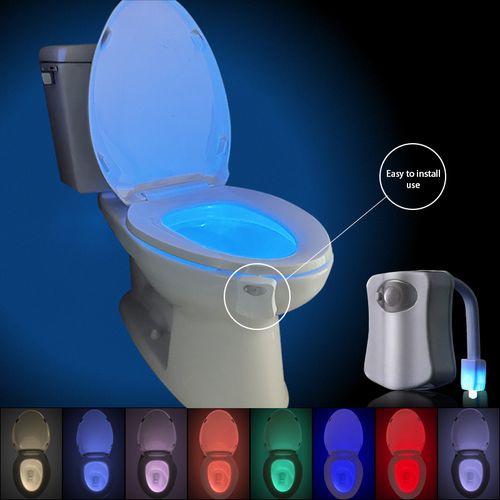 Toilet Night Light LED Motion Activated Sensor Lamp Bathroom Seat Bowl