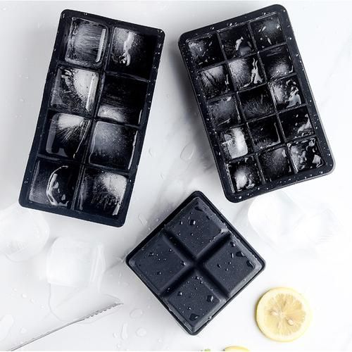 2 Large Cube Silicone Ice Tray Giant 2 Block Cube Grids 8 Mold