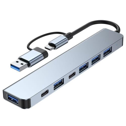 Generic 7 in 1 USB HUB Splitter USB Extension for Type C USB 3.0 Hub For Desktop Laptop
