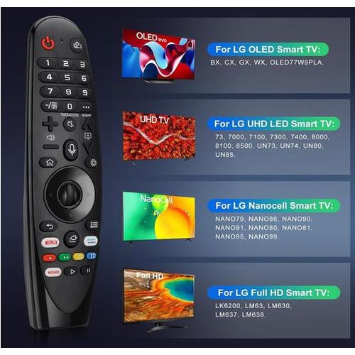 LG Universal Smart TV Replacement Remote For OLED, Nano Cell and 4K UHD Models with Netflix and Prime Video Hot Keys (with Voice Magic Pointer Function) - image 5