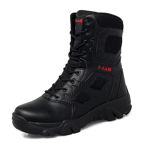 Fashion Men's Large Size High-top Field Training Hiking Boots-Black ...