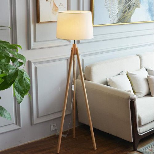 Generic Modern  Scandinavian Wooden Tripod Floor Lamp