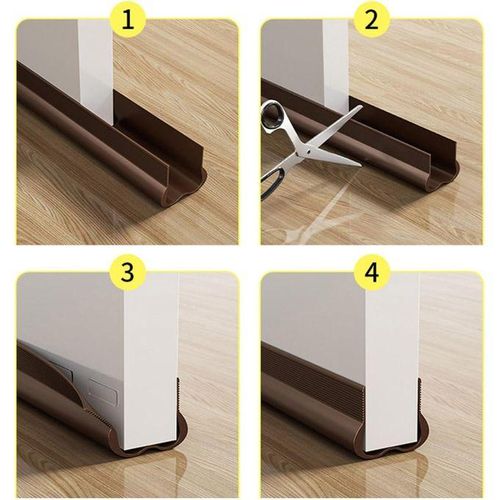 product_image_name-Generic-Flexible PVC bottom Door Sealing, Door Guard Strip Door gap restrictor  -  Noise & Dust Reduction Door Sealing Strip - Under Door Seal Door Draft Stopper for Bottom of Doors -  iNSECT, COCKROACH, ANTS STOOPER UNDER DOOR SEAL-2