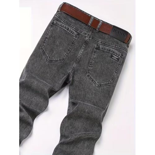 Fashion Classic Quality Plain Grey Jeans for Men - image 2