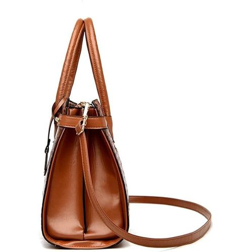 product_image_name-Fashion-3Pcs Purses and Handbags Pattern Ladies Tote Bag PU Leather Top Handle Satchel Crossbody Bag for Women Work Travel-5