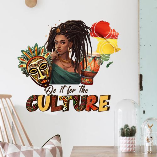 product_image_name-Generic-Black Girl Wall Stickers, Inspirational Quotes Motivational Word Wall Decals Removable and Stick for Afro Woman Kids Baby Nursery Bedroom Art Home Decorations-4