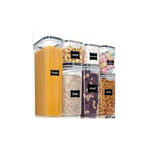Generic 7-piece airtight food storage container set, which is specifically designed for kitchen and pantry organization