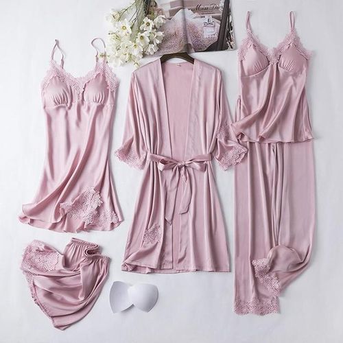 Women's Silk Pajama Set in White