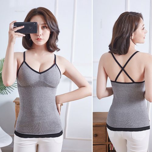 Fashion Grey And Black Quality Ladies Bra Camisole Top/Yoga Top