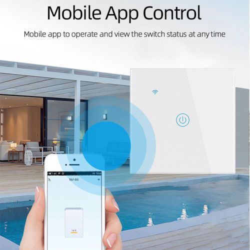 Generic Smart Wi-Fi 1-Gang Wall Touch Light Switch (White Tempered Glass Panel) - image 3