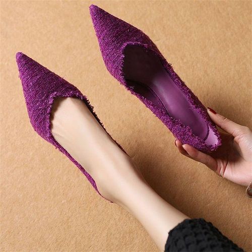 Purple pointed toe pumps sale