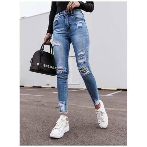 Denim Pants Slimmer Look Trousers High Waist Jeans Stretchy Skinny