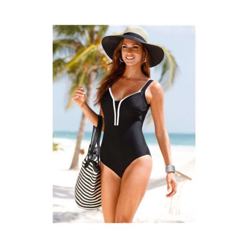 Womens Solid Color Push Up Padded Swimsuits Bathing Suit Tankini