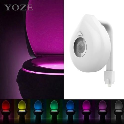 LED Toilet Bowl Light, Motion Sensor 8-Color Changing Waterproof Night