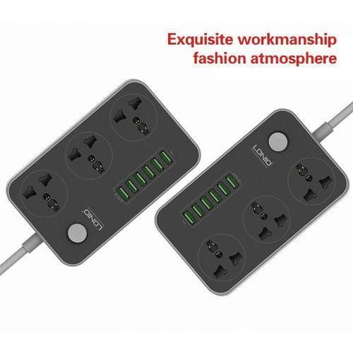 LDNIO 3-Way Universal Power Strip Extension - 6 Fast Charging USB Ports (2500W) - image 7