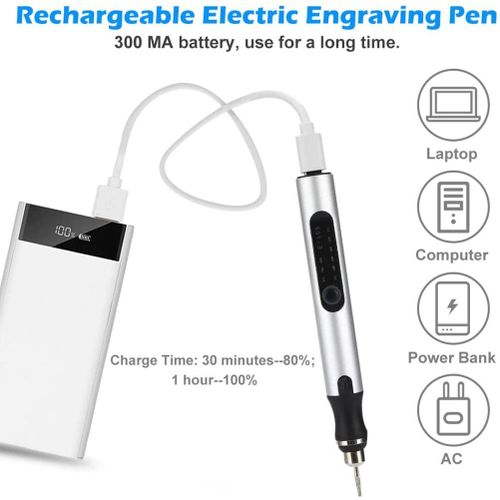 Cordless Engraving Pen USB Rechargeable Micro Engraver Electric