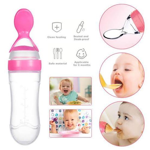 Generic Silicone Squeeze Feeder with Spoon and Hygienic Cover (90ml)