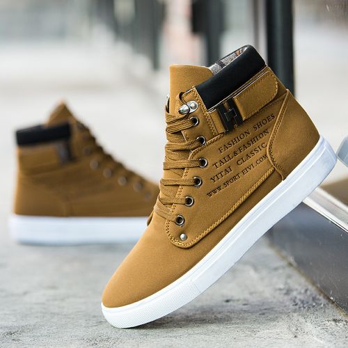 Fashion Mens Shoes Leather Shoes Casual High Top Shoes Sneakers | Jumia ...