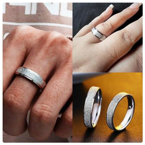 Fashion 2pc Sandblasted 6mm Width Stainless Steel Wedding Ring Jumia Nigeria