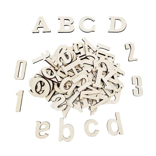 Generic 124 Pieces Wooden Letters Full Alphabet Wood Cutout