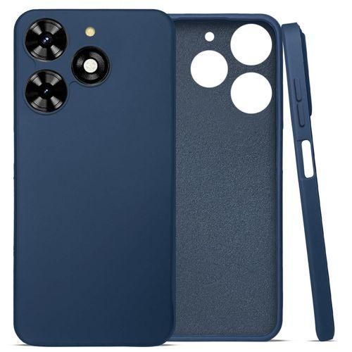 Generic Tecno Spark 40 smooth protective silicone back case...Blue