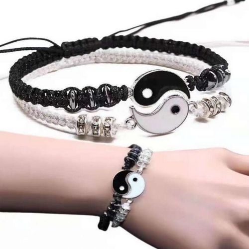 product_image_name-Fashion-2pcs Exquisite Tai Chi Inspired Black And White Bangle -4