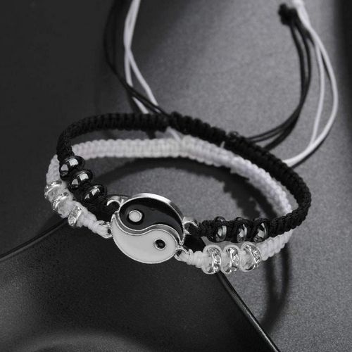 product_image_name-Fashion-2pcs Exquisite Tai Chi Inspired Black And White Bangle -5