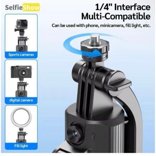 Generic C17 Ai Face Tracking Selfie Stick Quadrapod With Rotating Handle With Gesture Recognition - 1630mm (5.4 Feet) - image 4