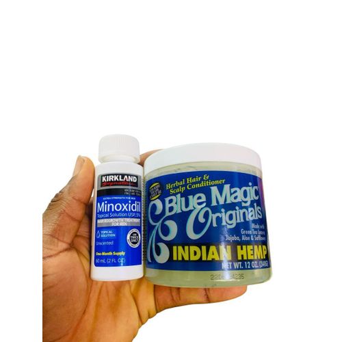 product_image_name-Kirkland Minoxidil-5% Extra Strength, Hair, & Beard Growth Treatment and Blue magic Originals indian hemp -1
