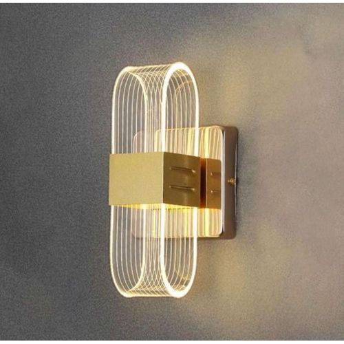 Generic Modern Gold LED Wall Bracket Wall Light - Luxury Oval Cage Design