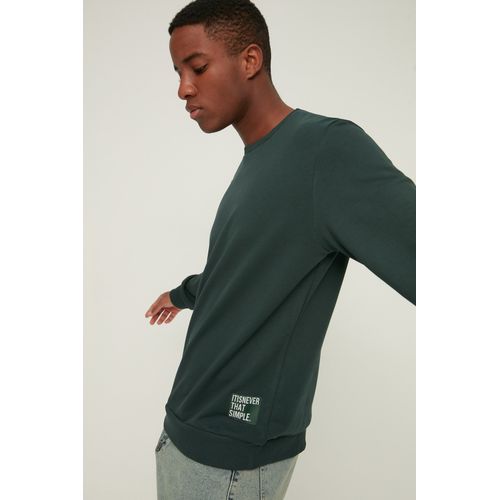 Trendyol Collection Emerald Green Men s Crew Neck Regular Fit Slogan Label Sweatshirt TMNAW21SW2006 Jumia Nigeria